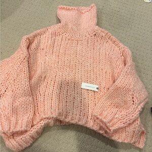 Anthropology peach sweater